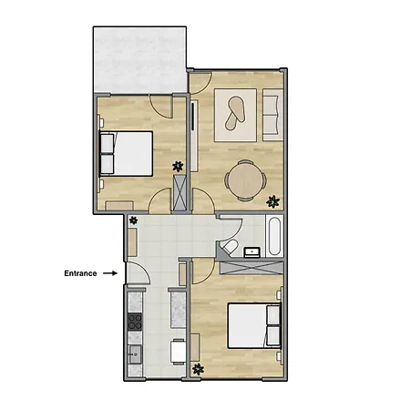 Daire Cosy - 2 Bedrooms & Free Parking -